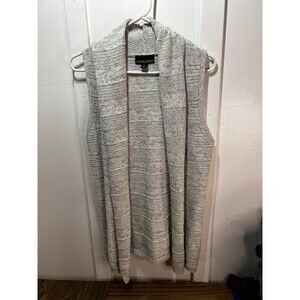 Cynthia Rowley 100% Cotton Sleeveless Cardigan Vest Women's Small Open Front EUC